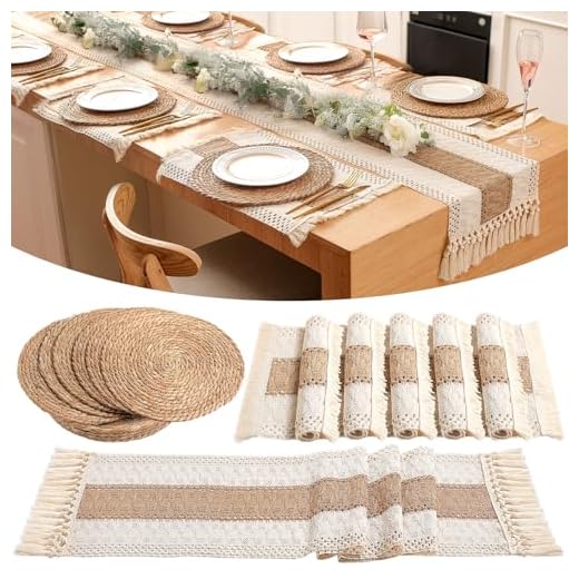 Gandeer Boho Placemats Set with Runner