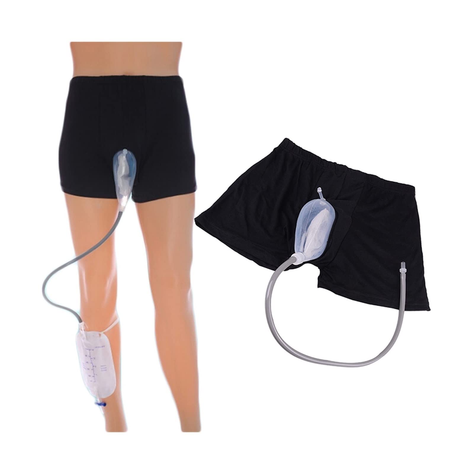 TOMYEUS Urini Portatili Sacca di urina Riutilizzabile Maschio Sacca orinale Silicone a Imbuto di pipì collezionista con catetere for Vecchi per Gli Uomini Donne (Color : A, Size : 83-100cm)