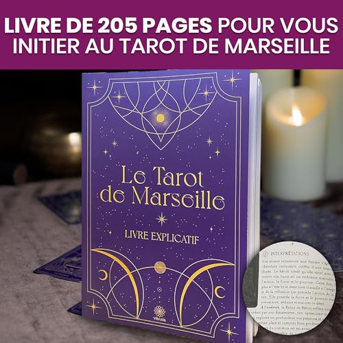 Iniciación al Tarot de Marsella con Libro y Mantel Azul