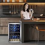 Wine Cooler Refrigerator, 37 Bottle Freestanding Cabinet Wine Cellars, Wine Fridge with Glass Door, Protecting Your Reds and Whites, 145 Can Beverage Refrigerator for Home Use - Image 2
