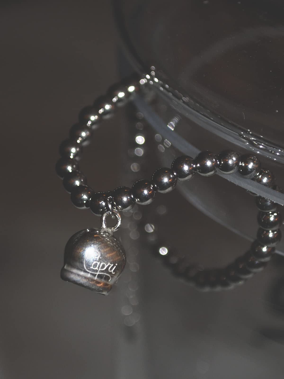 Donipreziosi Bracciale Capri in Argento 925% - Campanella con Sfere lisce - Campana di Capri Braccialetto da Donna e Ragazza