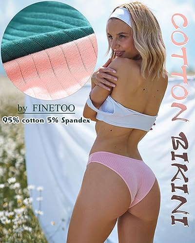 Cotton Underwear for Women Sexy Low Rise Ribbed Hipster Breathable Soft Womens Bikini Panties Cheeky S-3XL2