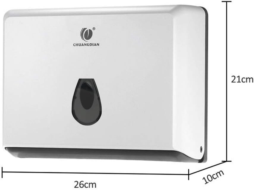 CHUANGDIAN Multifold Paper Towel Dispenser Wall-Mounted Bathroom Tissue Dispenser for Business Commercial Use (White)