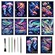 Kratzbilder Set für Kinder und Erwachsene, 8 Stück Rainbow A4 Kratzpapier, Kreatives Scratch Art Set Glow in the Dark für Jungen & Mädchen Weihnachten Geburtstagsgeschenk (Meer)