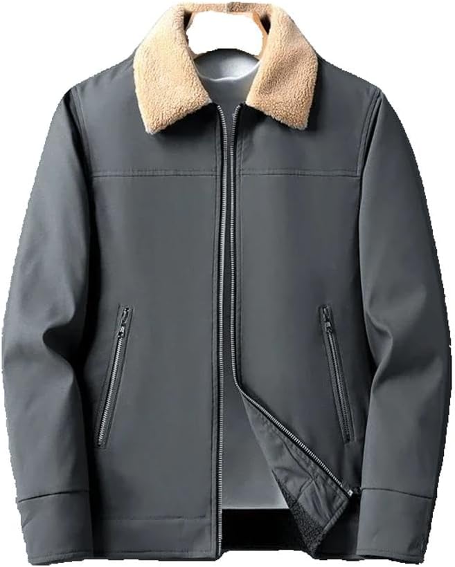 Xingfenly Male casual Winter Jackets Fur Collar Coats Outerwear Clothing Bomber Jacket Men' Windbreaker Thick Warm