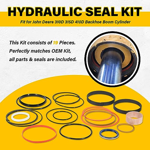 Image of Hydraulic Seal Kit Fit for JD 310D 315D 410D Backhoe Boom Cylinder (Rod: 56mm BORE: 115mm)