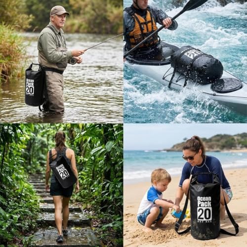 Image of Floating Waterproof Dry Bag for Kayaking Boating Paddle Boarding | 5L /10L /15L /20L /30L Lightweight Large Waterproof Backpack Keeps Gear Dry And Afloat For Hiking Camping Beach With Roll Top