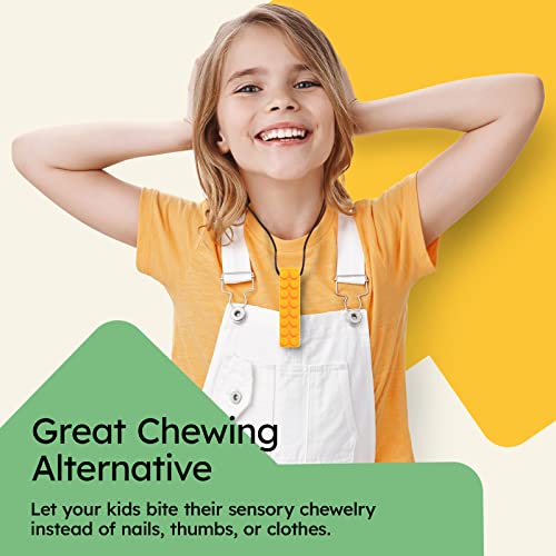 Image of Gafly BPA Free (3 Pack) Chew Necklaces for Sensory Kids Integration with Autism and ADHD - Large Chewy Necklace Sensory for Oral Motor, Simulation & Biting Needs - Durable Food Grade Chewing Necklace