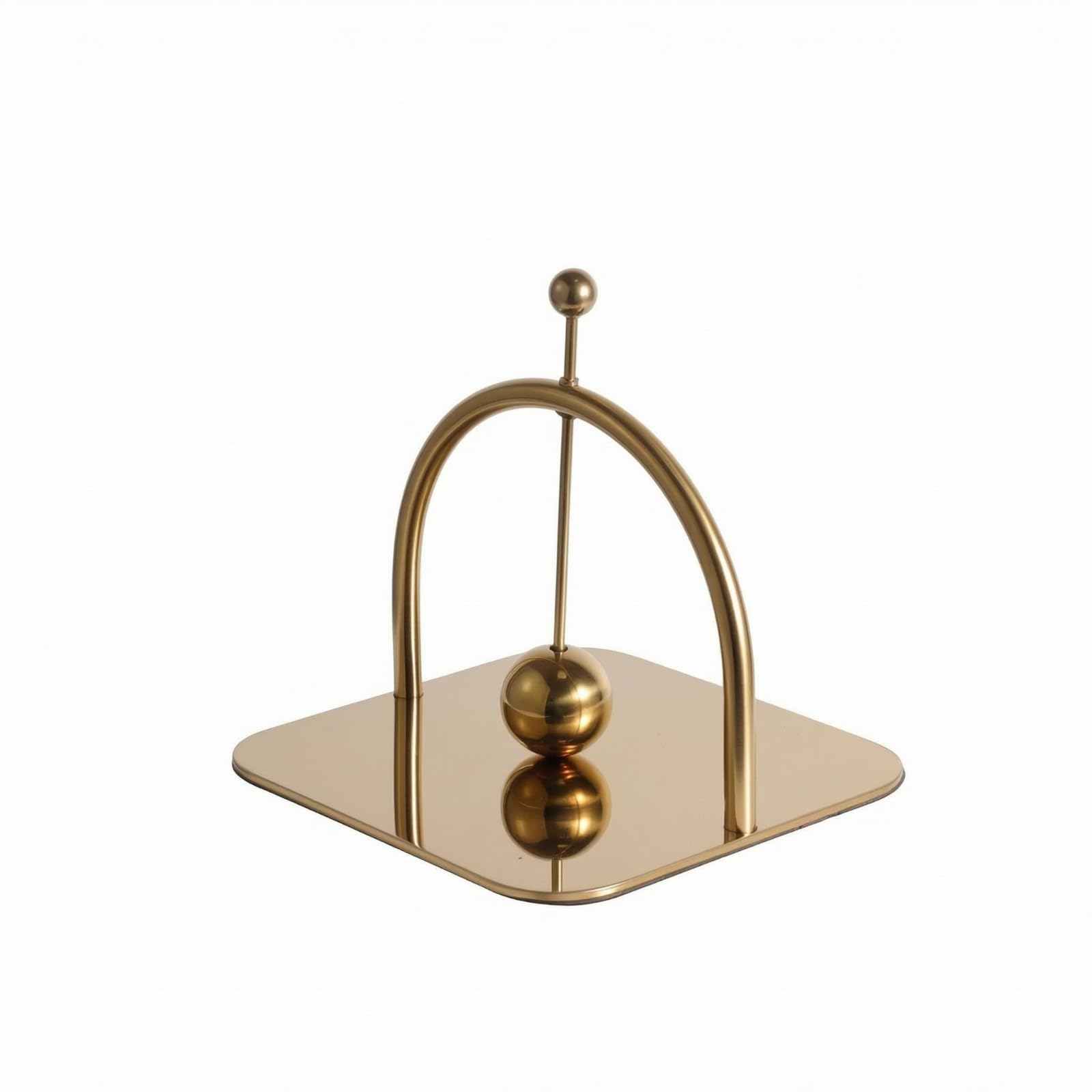 Fermacarte con Base a Specchio Superficie Liscia Fermacarte in Acciaio Inox Durevole Ornamento da Esposizione, Oro, 18 18 17cm