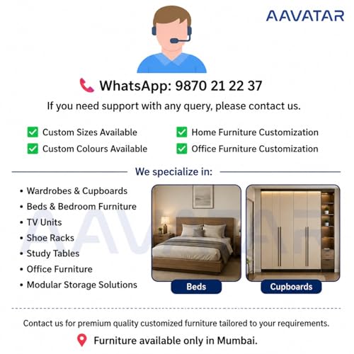 Image of AAVATAR 04 Door Engineered Wood Cupboard - Multi-Shelf Storage Cabinet for Bedroom & Living Room - Durable & Stylish Wardrobe Organizer Without Mirror (Colour - White & Wood, Size 78 X 72 X 19 Inch)