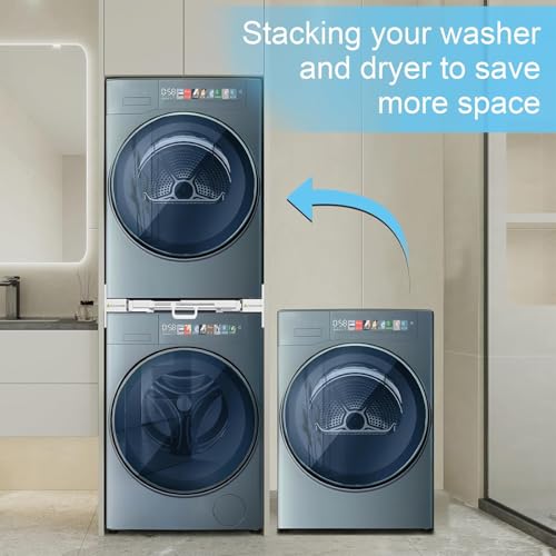 Image of Kiss Core Washer Dryer Stacking Kit, Universal Washer Dryer Stacking Kit with Pull-Out Sliding Plate, Adjustable 29 inch-21 inch Stacking Kit for Washer and Dryer with Ratchet Strap