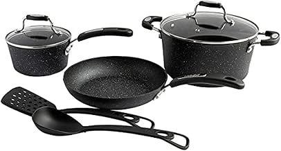 Starfrit 030903 The Rock 7-Piece Non-Stick Cookware Set with Nylon Utensils