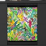Dishwasher Magnet Cover for The Front, Butterfly Floral Flower Tropical Dishwasher Magnets Decorative Cover Panel 26' x 23' Magnetic Refrigerator Sticker Decal Washing Machine Door Covers Home Decor
