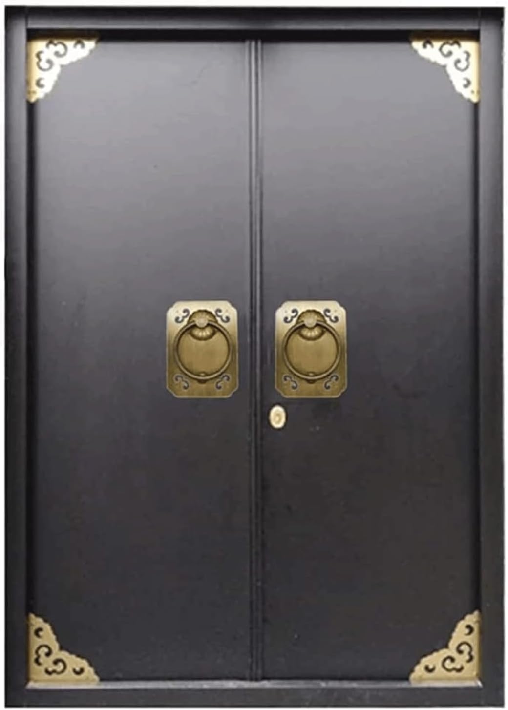 TIST Iron Door Knocker Brass Antique Style Door Knock Wall Art Decorative Door Handle for Home Front Door Door Ring Knocker Surface-Mounted Installation(Bronze)