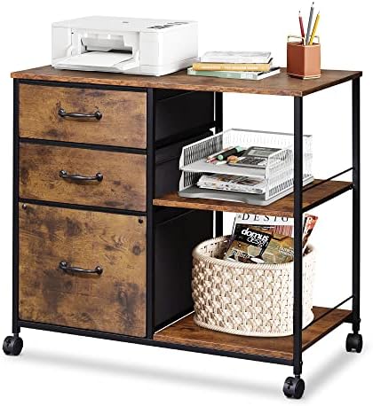 DEVAISE 3 Drawer Mobile File Cabinet, Rolling Printer Stand with ...