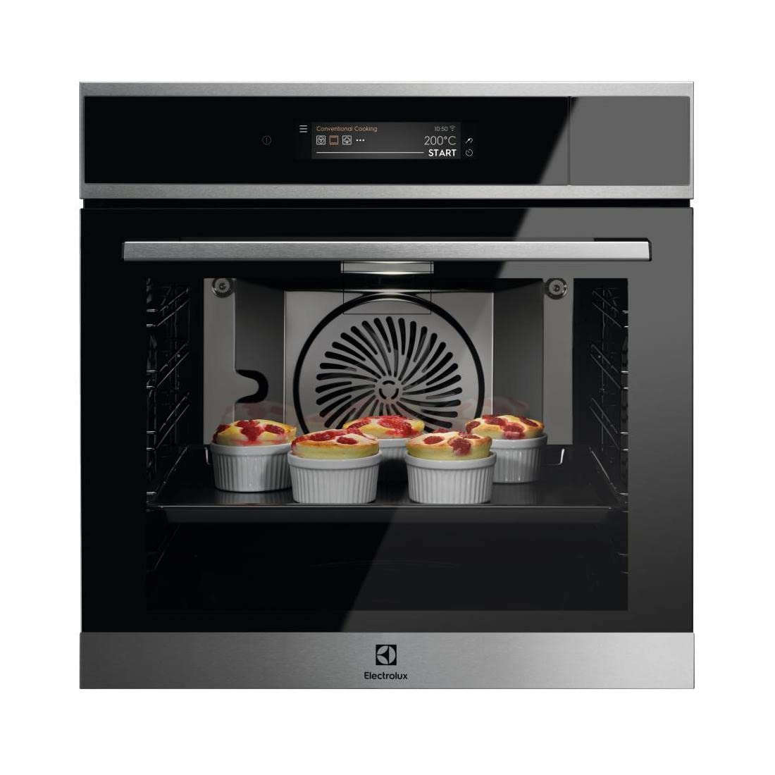 Electrolux EOA9S31CX Four multifonction à vapeur, 72 l, caméra avec connectivité, sonde thermique, porte à 4 verres, écran LCD tactile, série 900, inox, classe A++, fabriqué en DE