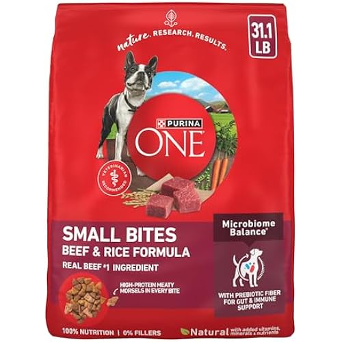 Purina ONE Small Bites Natural Dog Food, Beef and Rice Formula