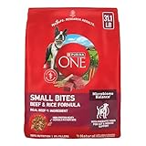 Purina ONE Small Bites Beef and Rice Formula Small High Protein Dry Dog Food Natural With Added Vitamins, Minerals and Nutrients - 31.1 lb. Bag