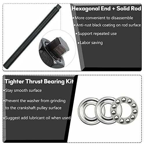 Crank Pulley Installer For Ls Harmonic Balancer Puller Compatible With Gm 1997-Up Ls1 Ls V8 Engines Crankshaft Installation With Thrust Bearing #TOP1