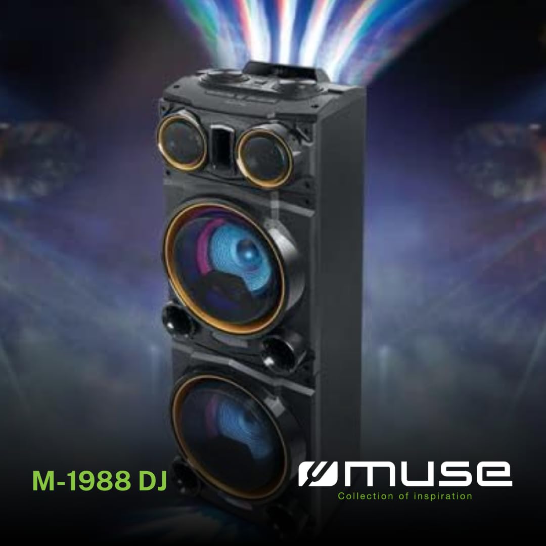 Bluetooth-Lautsprecher Muse M-1988 Party mit Farbänderndem & Stroboskoplicht in edlem Holzgehäuse - Dettaglio