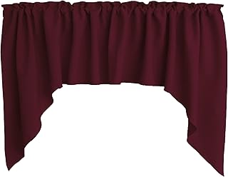Zen Creative Designs Solid Poplin Swag Window Valance Home DÃ©cor Bedroom Nursery Kitchen Window (Burgundy)