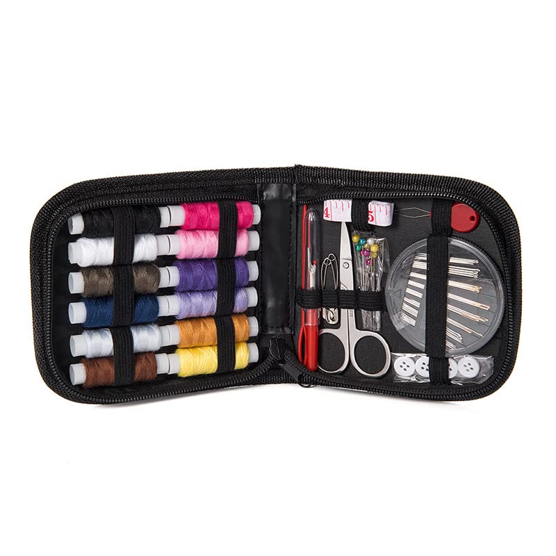 Image of SUHEEUS Sewing Kit Neddlework Supplies Portable Hand Craft Dolls DIY Tools with Sicssors and Fabric Storage Box Kindergarten Teaching Gifts