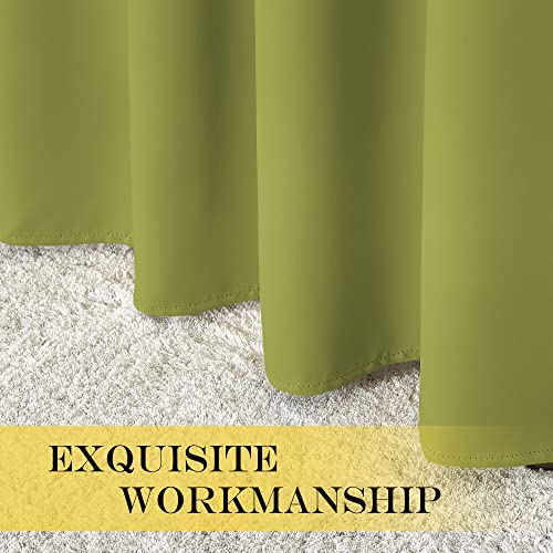 NICETOWN Patio Blackout Curtain Panels - Extra Wide Sliding Door Thermal Insulated Drape, Privacy Room Divider Curtain for Bedroom Office (Fresh Green, 66 x 118 Inch Long)