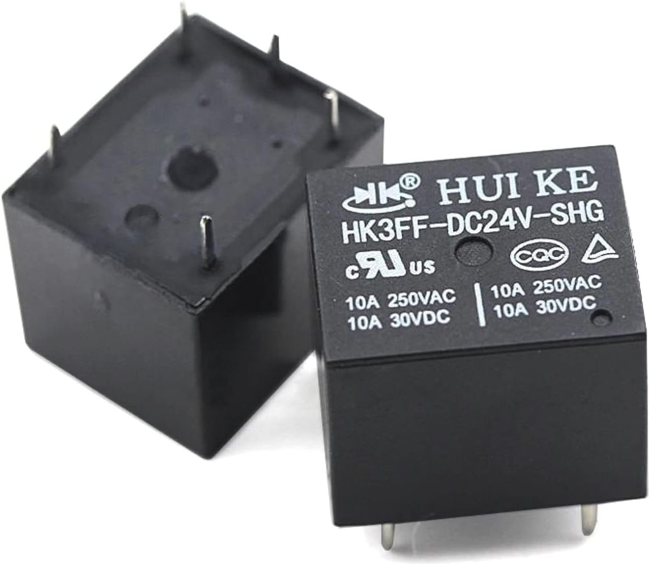 10pcs DC 24V Coil 5-Pin PCB Mounted Type Solding Power Relay HK3FF-DC24V-SHG Black
