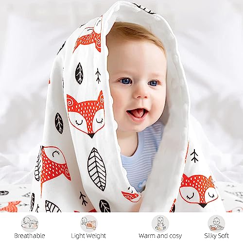 SGAVAHSG Baby Blanket for Newborn Toddler Boys and Girls Swaddle Blanket 75x100cm (Foxleaf) - Image 2