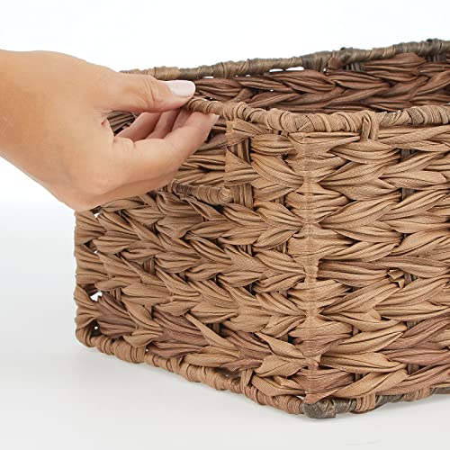 mDesign-Woven-Farmhouse-Kitchen-Pantry-Food-Storage-Organizer-Basket-Bin-Box-Container-Organization-for-Cabinets-Cupboards-Shelves-Countertops-Store-Potatoes-Onions-Fruit-6-Pack-Brown-Ombre mDesign Woven Farmhouse Kitchen Pantry Food Storage Organizer Basket Bin Box Container Organization for Cabinets Cupboards Shelves Countertops Store Potatoes Onions Fruit 6 Pack Brown Ombre