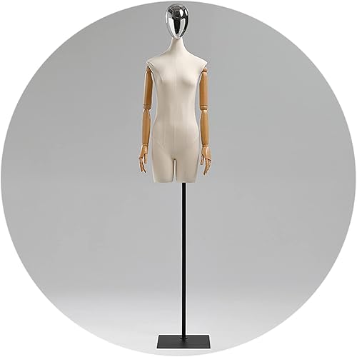 Soporte de maniquí de torso para maniquí, cuerpo de torso de maniquí femenino, forma de vestido de maniquí con brazos desmontables, modelo simulado