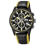 Lotus Herren Chronograph Leder Schwarz/Gelb 43mm