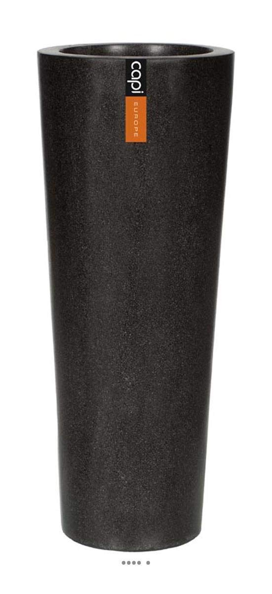 Bac en Pures Fibres Baya Ext. Rond évasé D 40 x H100 cm Noir - dimhaut: H 100 cm - Couleur: Noir