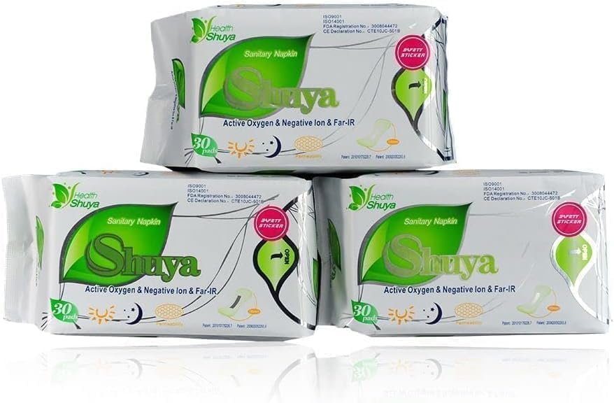 10 Packs SHUYA Natural Cotton Anion Panty Liners for Women Without Wings,Sanitary Napkin Negative ion Pads, Chlorine Free, Herbal Scented