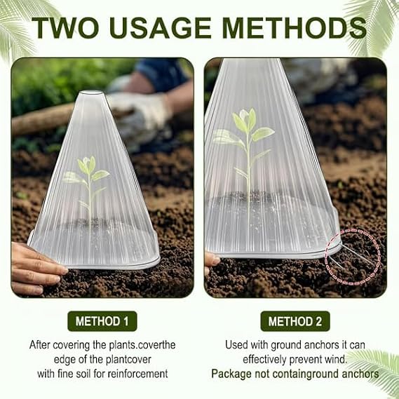 Gardening Greenhouse Plant Covers Reusable, Light-transmitting and Breathable Prevent Insect Poultry Frost Rain Wind, Garden Cloches for Plants,Plastic Plant Seedling Protector (10 Pcs)
