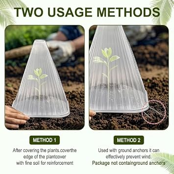 Gardening Greenhouse Plant Covers Reusable, Light-transmitting and Breathable Prevent Insect Poultry Frost Rain Wind, Garden Cloches for Plants,Plastic Plant Seedling Protector (10 Pcs)