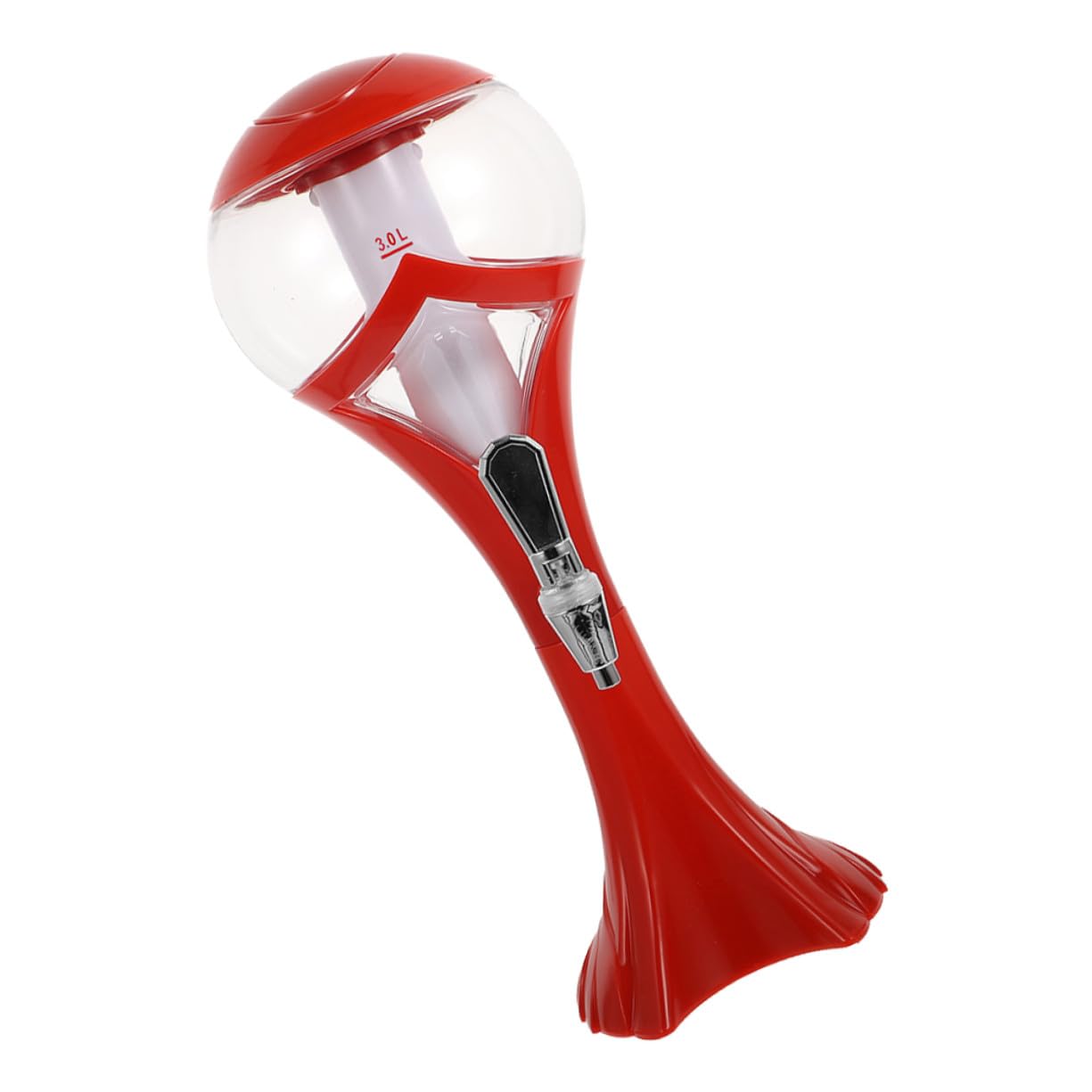 Distributeur de Boissons Lumineux 3.0l Glace Intégrée, Plastique Rouge Résistant, Robinet Manuel pour Fêtes et Bars, Tour à Bière Portable pour Boissons Froides