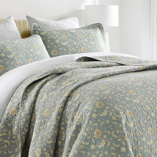 Juego de ropa de cama reversible de 3 piezas Finlonte de algodón floral 2
