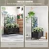 Outsunny Jardinière surélevée avec treillis en acier galvanisé 90 x 40 x 120 cm noir au meilleur prix sur