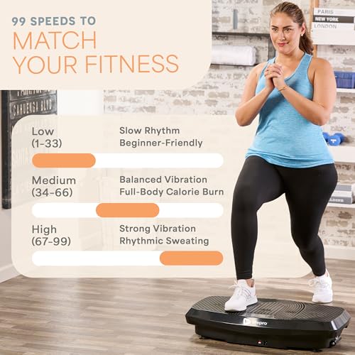Image of Lifepro Vibration Plate Exercise Machine for Lymphatic Drainage - Whole Body Vibration Platform with Resistance Bands for Home Workout - Low-Impact Vibrating Plate for Body Toning