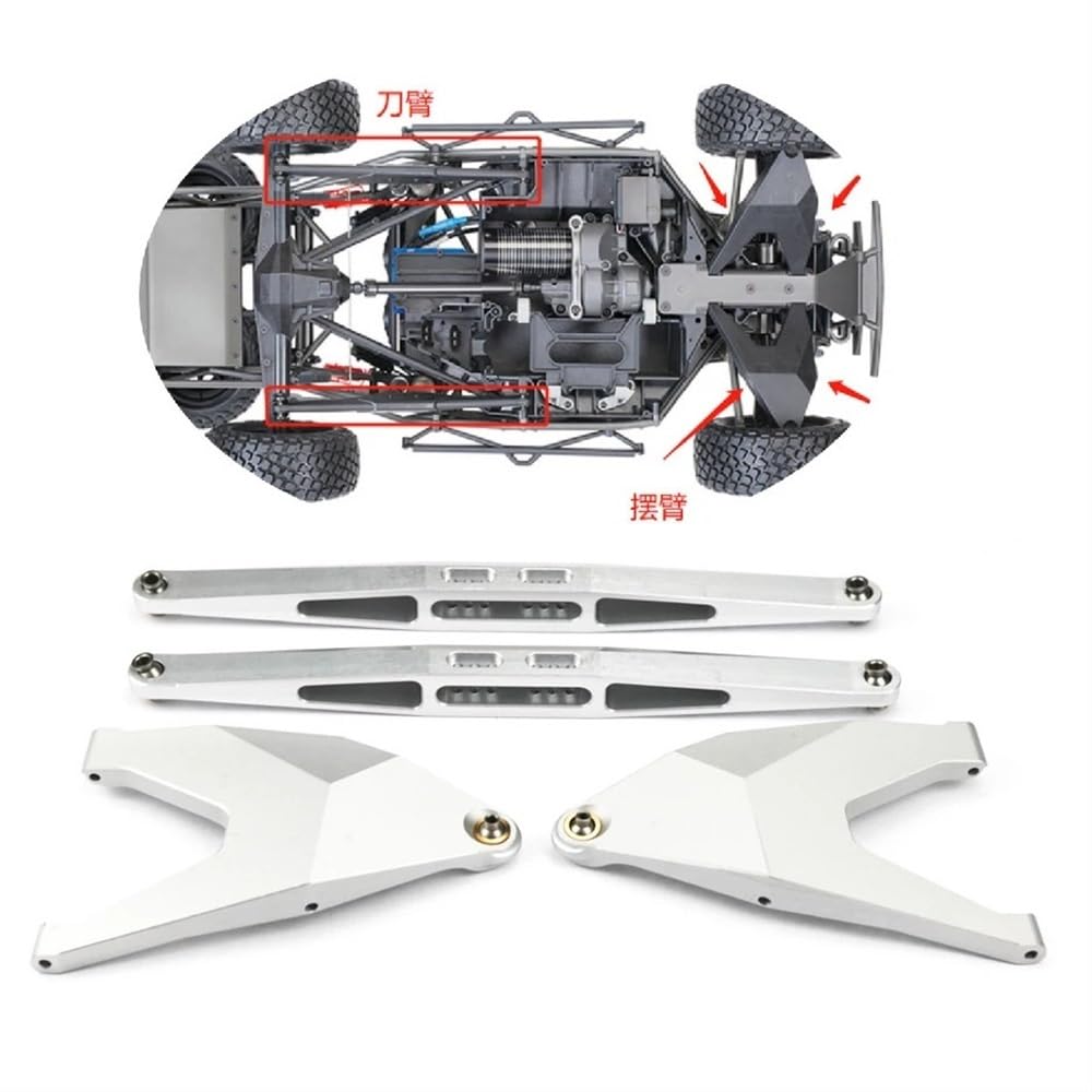 Akcesoria RC Aluminiowe przednie i tylne dolne wahacze zawieszenia OP Wahacz drążek pociągowy do samochodu RC 1/7 TRAXXAS UDR Remonty Ulepszanie Akcesoriów(Forearm and rear arm)