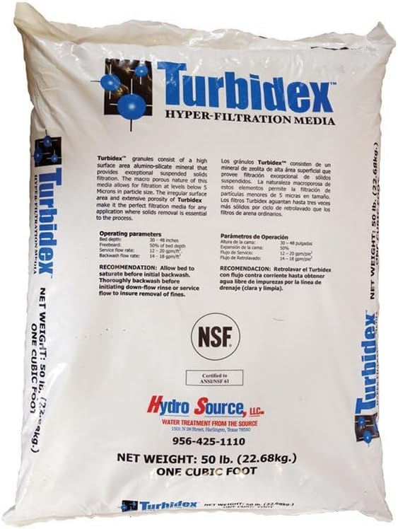 Turbidex™ Sediment and Turbidity Filter Media Replacement 1 cubic foot for Backwashing Sediment Water Filters AIS10 Filter Media