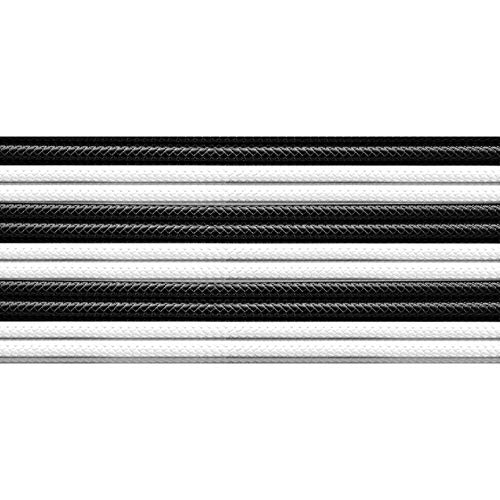 Kit Cavi Prolunga Alimentatore in PVC, 16AWG, Guaina PVC 3 Strati, ATX Compatibile Con Connettori Universali, Lungo 30cm, Supporta Ingressi Alimentazione CPU/GPU Alta Gamma, Bianco/Nero - Alimentatore - Immagine 1