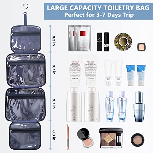 Toiletry Bag For Women, Hanging Toiletrys Bag For Traveling Women, Large Capacity Waterproof Cosmetic Travel Makeup Bag, 4 In 1 Portable Travel Makeup Organizer Bag For Cosmetic, Toiletries #TOP2