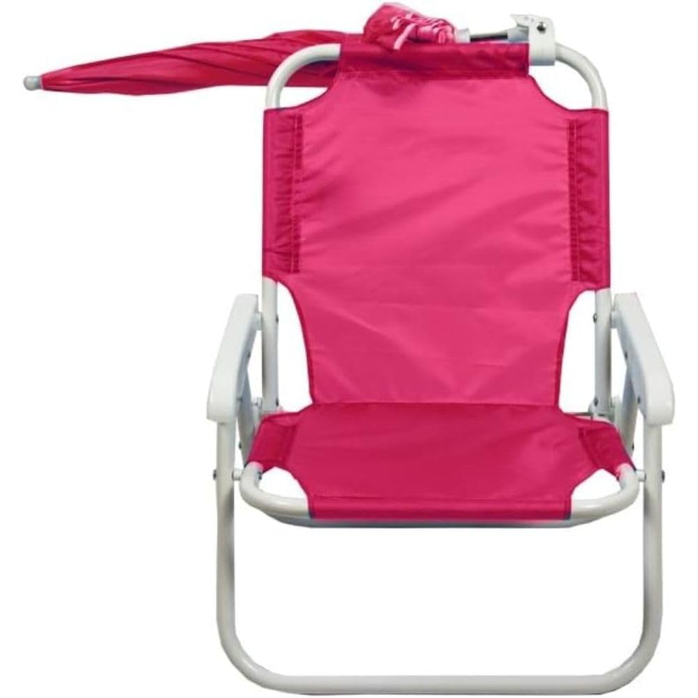 Spiaggina Sedia Sdraio Pieghevole per Bambini con Ombrello Integrato – Sedia Mare Compatta 47×37 cm, Colori Assortiti