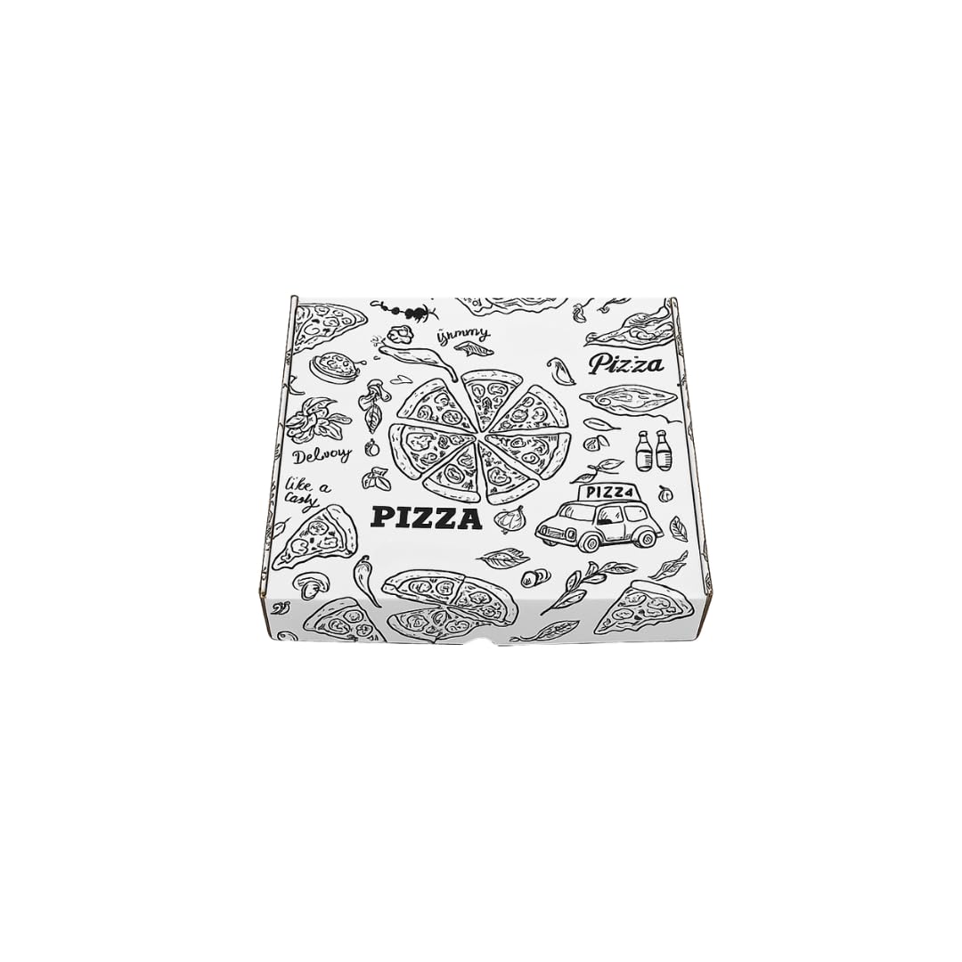 TOMMI Boîtes en carton pour pizza 33 x 33 x 3 cm Lot de 100 pièces en carton résistant