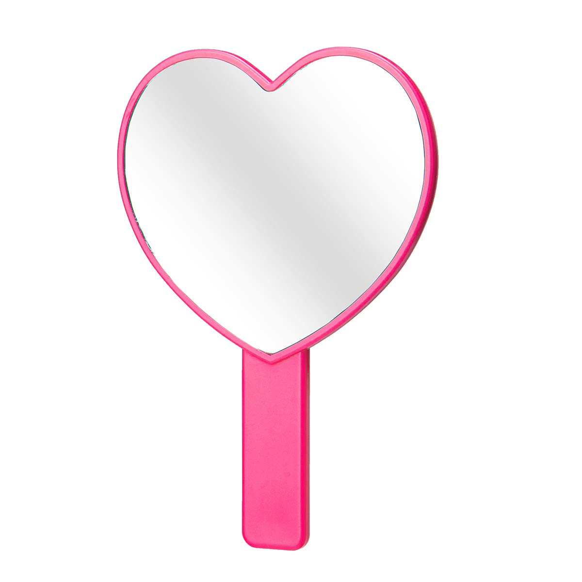 Espejo de mano de maquillaje en forma de corazón, espejo de mano de viaje, espejo cosmético personal portátil con mango (rojo rosa) 5
