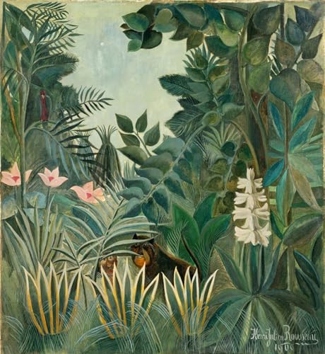 Cuadro en lienzo de La selva ecuatorial de Henri Rousseau para decorar tu dormitorio de 60x90cm
