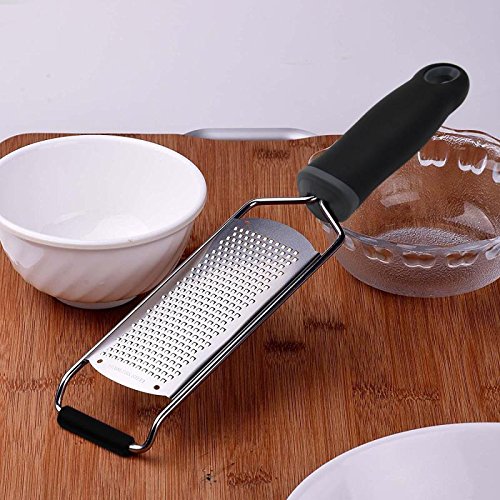Stainless Steel Cheese Grater, Ergonomic Soft Handle Lemon Ginger Potato Zester with Plastic Cover - Thumbnail 5