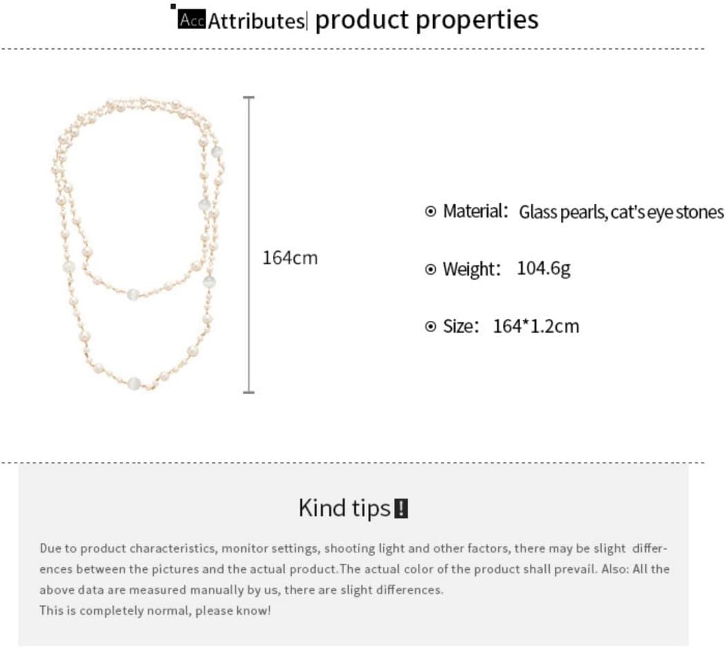 Long Pearl Necklaces for Women Layered Pearls Chain Long Pearl Necklace Statement Sweater Vintage Jewelry - Image 7